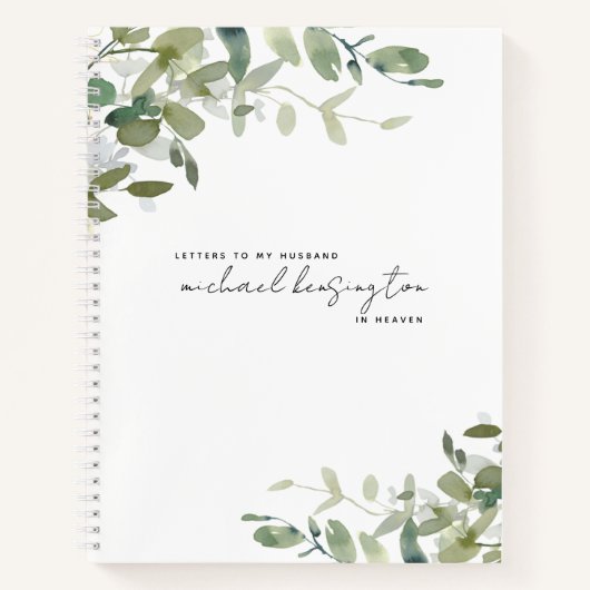 天国悲嘆ジャーナルの夫への手紙 ノートブック (正面)