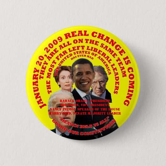 天国救済米国 缶バッジ (正面)