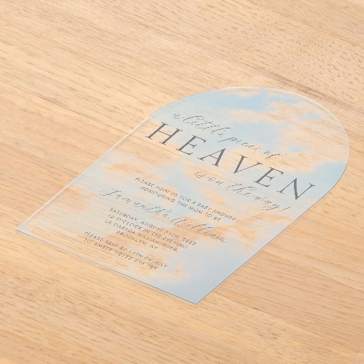 天国片赤ちゃんシャワーアクリル招待状 アクリル招待状 (レイダウン)