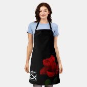 天国結合バラ エプロン (着用した状態)