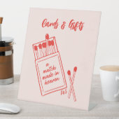 天国結婚式カードで作られたマッチ台座サイン 台座サイン (インサイチュ)