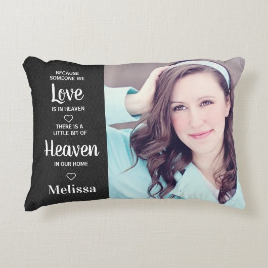 天国記念悔やみや弔慰フェイクレザーファミリーフォト アクセントクッション (正面)