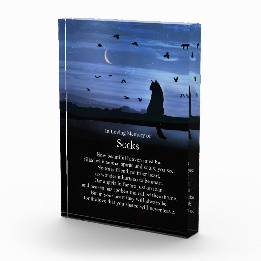 天国詩と名前をカスタムする猫 フォトブロック (右)