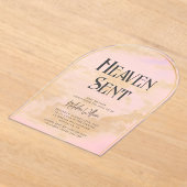 天国送り曇り赤ちゃんシャワーアクリル招待状 アクリル招待状 (レイダウン)