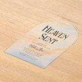 天国送り曇り赤ちゃんシャワーアクリル招待状 アクリル招待状 (レイダウン)