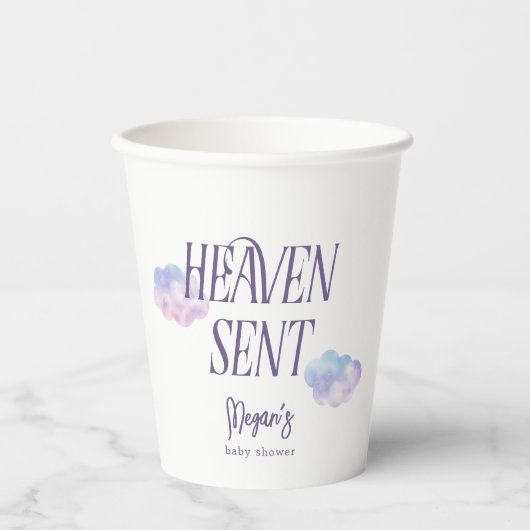 天国送信された宗教少女の赤ちゃんシャワー 紙コップ (正面)