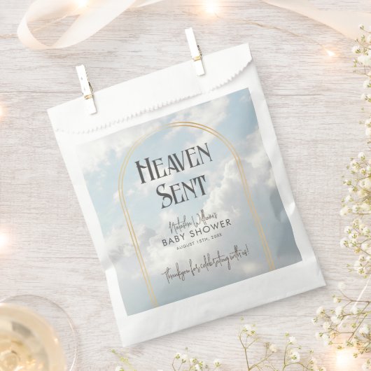 天国送信された雲空の天空の赤ちゃんシャワー フェイバーバッグ (クリップ留めされた状態)
