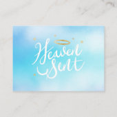 天国送信された青い赤ちゃんシャワー書要求 エンクロージャーカード (裏面)