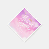 天国送信エレガント赤ちゃんシャワーピンク スタンダードカクテルナプキン (角)