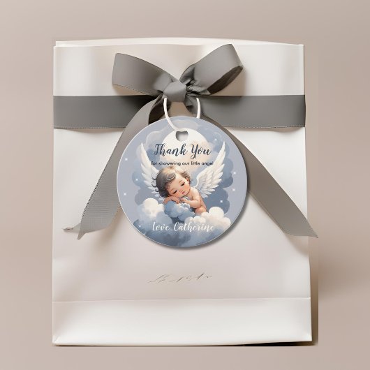 天国送信エンジェルベビー雲の赤ちゃんシャワー フェイバータグ