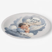 天国送信エンジェルベビー雲の赤ちゃんシャワー ペーパープレート (アングル)