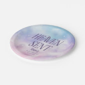 天国送信ガールベビーシャワー ペーパープレート (アングル)