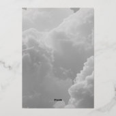 天国送信クラウドゴールデンニュートラルベビーシャワー 箔招待状 (裏面)