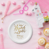 天国送信クリスチャンテーマベビーシャワー金ゴールド ペーパープレート (パーティー)