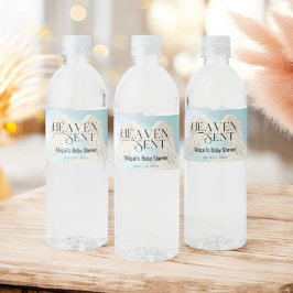 天国送信パステルエンジェルウィングスベビーシャワー ペットボトルラベル