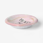 天国送信パステルピンク雲スカイベビーシャワー ペーパーボウル (傾斜あり)