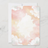 天国送信ピンクカスタムの天使の雲ベビーシャワー 招待状 (裏面)