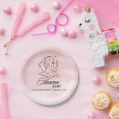 天国送信ピンクムーンスターズ赤ちゃんシャワー ペーパープレート (パーティー)