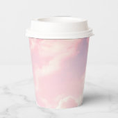 天国送信ピンク曇りボホアーチベイビーシャワー 紙コップ (裏面)