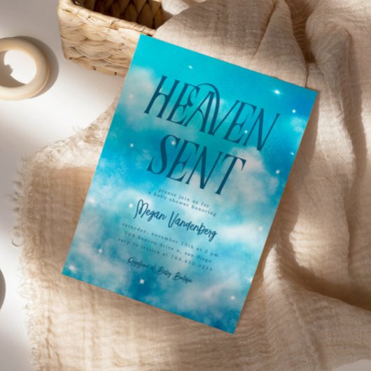 天国送信ブルースカイベビーシャワー招待状 招待状