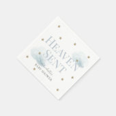 天国送信ブルーボーイベビーシャワー スタンダードカクテルナプキン (角)