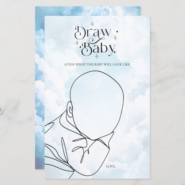 天国送信ベビーシャワーゲームドローベビー (正面/裏面)