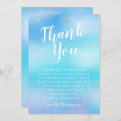 天国送信ベビーシャワースターズブルー サンキューカード (正面/裏面)