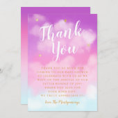 天国送信ベビーシャワースターピンク サンキューカード (正面/裏面)