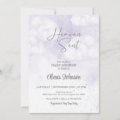 天国送信ベビーシャワーパープル 招待状 (正面)