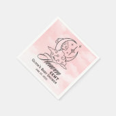 天国送信ベビーシャワーピンクの月の星 スタンダードカクテルナプキン (角)