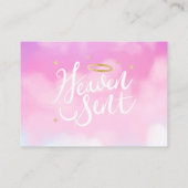 天国送信ベビーシャワーブックリクエストピンク エンクロージャーカード (裏面)