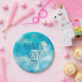 天国送信ボーイベビーシャワー ペーパープレート (パーティー)