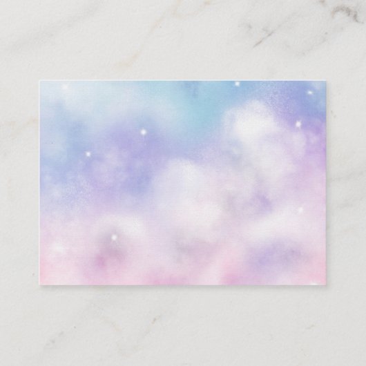 天国送信女の子の赤ちゃんシャワー予約リクエスト エンクロージャーカード (裏面)