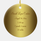 天国送信済みベビーフォト誕生オーナメント セラミックオーナメント (裏面)