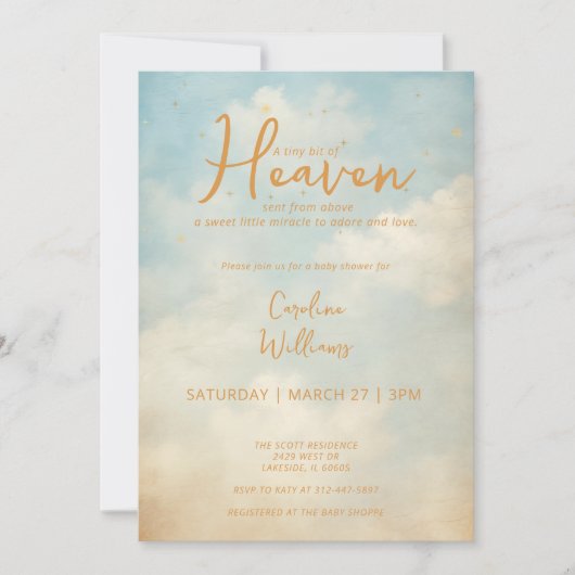 天国送信済み金ゴールド男女兼用宗教 招待状 (正面)