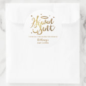 天国送信金ゴールドグリッターベビーシャワーの好意 ラウンドシール (バッグ)