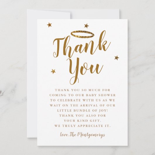 天国送信金ゴールドハローベイビーシャワースターズ サンキューカード (正面)