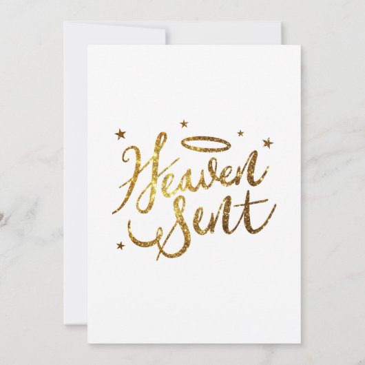 天国送信金ゴールドハローベイビーシャワースターズ サンキューカード (裏面)