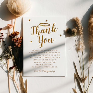 天国送信金ゴールドハローベイビーシャワースターズ サンキューカード