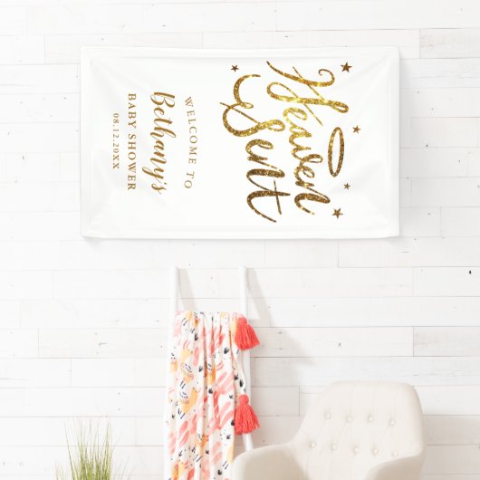 天国送信金ゴールドハローベビーシャワー 横断幕 (インサイチュ)