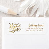 天国送信金ゴールドホワイトベビーシャワー差出人住所 ラベル (インサイチュ)