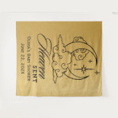 天国送信金ゴールドムーンスターズ赤ちゃんシャワー タペストリー (正面(横))