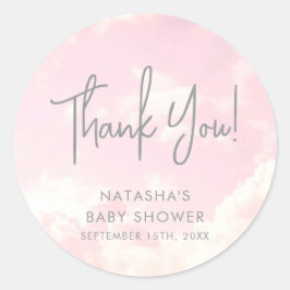 天国雲のピース赤ちゃんシャワーサンキュー ラウンドシール