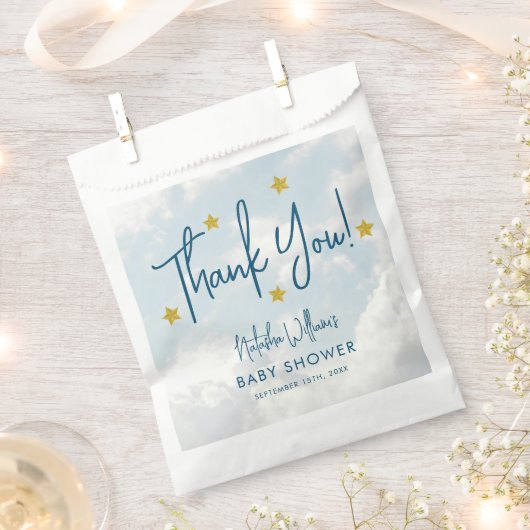 天国雲の小さな部分スターベイビーシャワー フェイバーバッグ (クリップ留めされた状態)