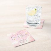 天国雲赤ちゃんシャワー スクエアペーパーコースター (インサイチュ)