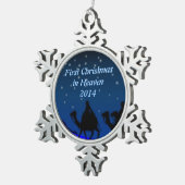 天国2014のオーナメントの初めてのクリスマス スノーフレークピューターオーナメント (右)