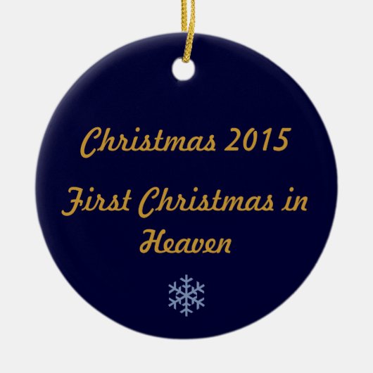 天国2015年の初めてのクリスマス セラミックオーナメント (正面)