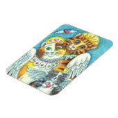 天国、ハロー、ウィングスのネコとネズミの天使 マグネット (左側)