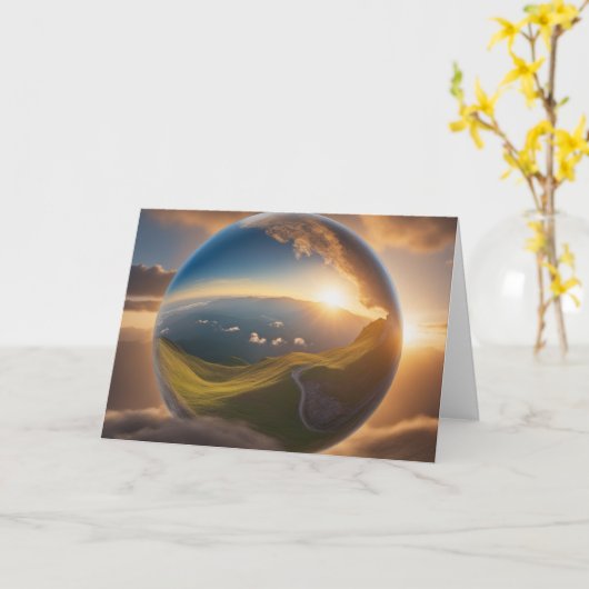 天国・地球 カード (黄色い花)