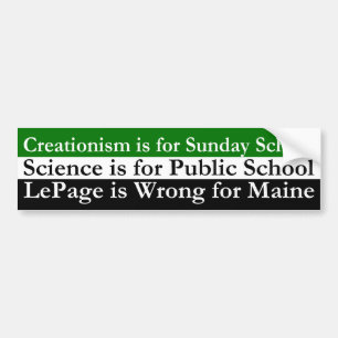 天地創造説、科学およびポールLePage バンパーステッカー